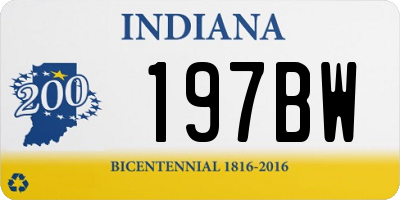 IN license plate 197BW
