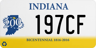 IN license plate 197CF