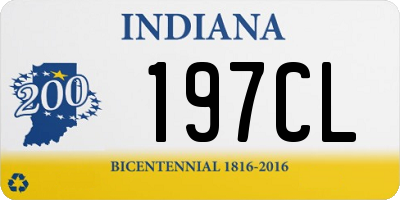 IN license plate 197CL