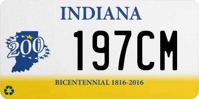 IN license plate 197CM