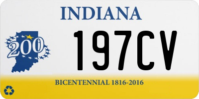 IN license plate 197CV