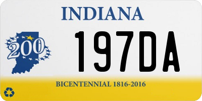 IN license plate 197DA