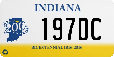 IN license plate 197DC