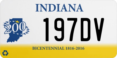 IN license plate 197DV