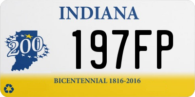 IN license plate 197FP