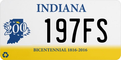 IN license plate 197FS