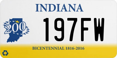 IN license plate 197FW