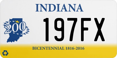 IN license plate 197FX