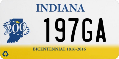 IN license plate 197GA