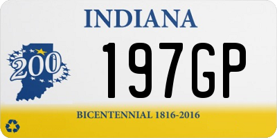 IN license plate 197GP