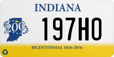IN license plate 197HO
