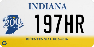 IN license plate 197HR