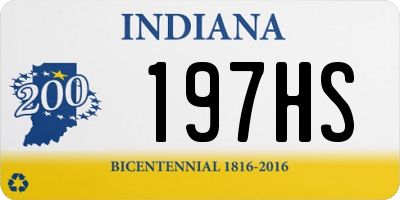 IN license plate 197HS