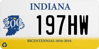 IN license plate 197HW