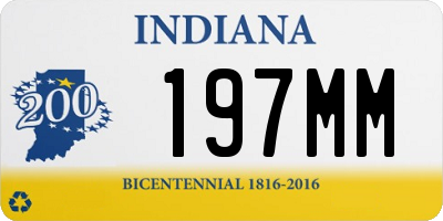 IN license plate 197MM