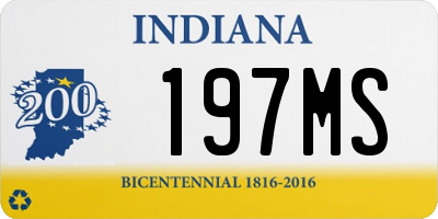 IN license plate 197MS