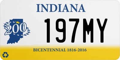 IN license plate 197MY