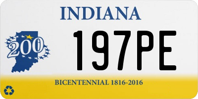 IN license plate 197PE