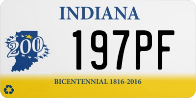 IN license plate 197PF