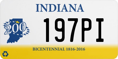 IN license plate 197PI