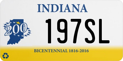 IN license plate 197SL