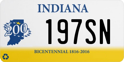 IN license plate 197SN