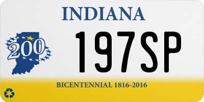 IN license plate 197SP