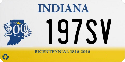 IN license plate 197SV