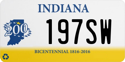 IN license plate 197SW