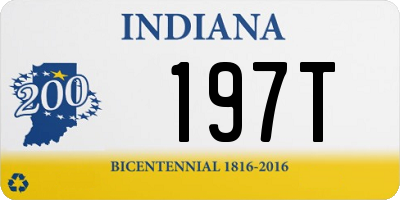 IN license plate 197T