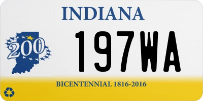 IN license plate 197WA