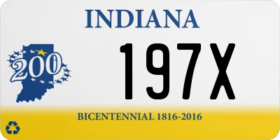 IN license plate 197X