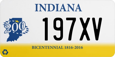 IN license plate 197XV