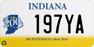 IN license plate 197YA