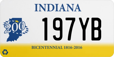 IN license plate 197YB