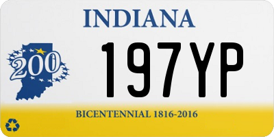 IN license plate 197YP