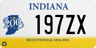 IN license plate 197ZX