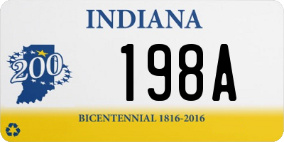 IN license plate 198A