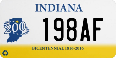 IN license plate 198AF