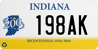 IN license plate 198AK