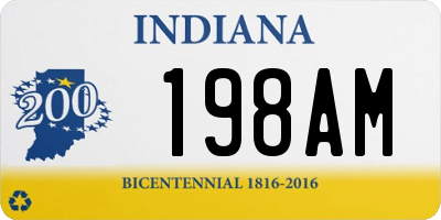 IN license plate 198AM