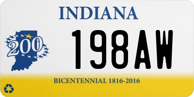 IN license plate 198AW