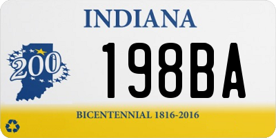 IN license plate 198BA