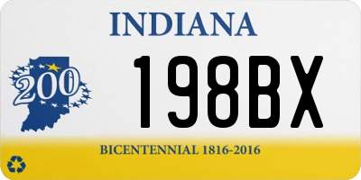 IN license plate 198BX