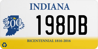 IN license plate 198DB