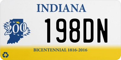 IN license plate 198DN
