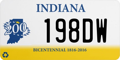 IN license plate 198DW