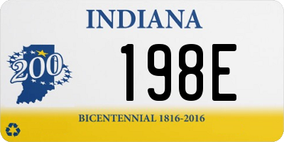 IN license plate 198E