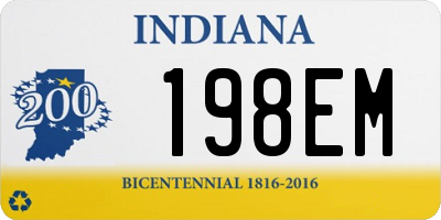 IN license plate 198EM