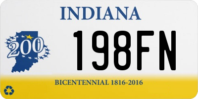 IN license plate 198FN